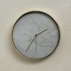 Gold Marble Analog Clock